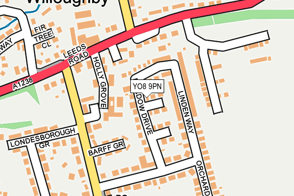 YO8 9PN map - OS OpenMap – Local (Ordnance Survey)