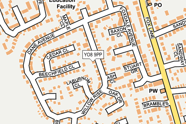 YO8 9PP map - OS OpenMap – Local (Ordnance Survey)