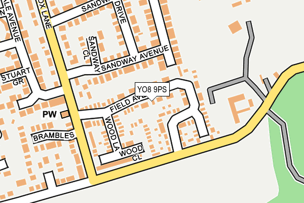 YO8 9PS map - OS OpenMap – Local (Ordnance Survey)