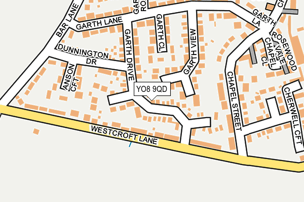 YO8 9QD map - OS OpenMap – Local (Ordnance Survey)