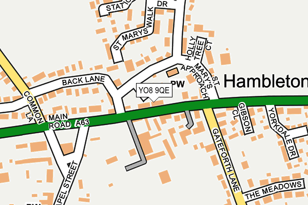 YO8 9QE map - OS OpenMap – Local (Ordnance Survey)