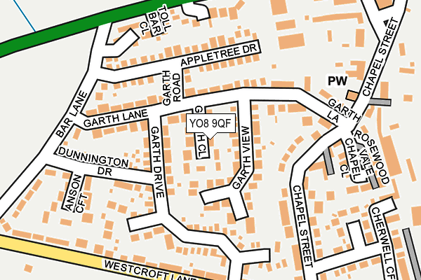 YO8 9QF map - OS OpenMap – Local (Ordnance Survey)