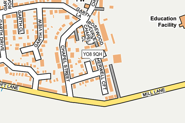 YO8 9QH map - OS OpenMap – Local (Ordnance Survey)