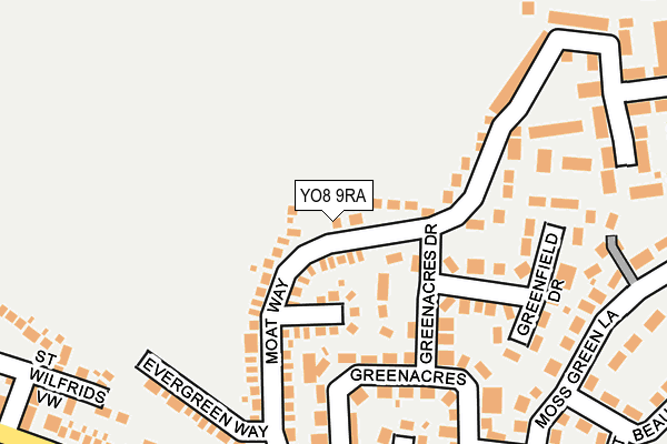 YO8 9RA map - OS OpenMap – Local (Ordnance Survey)