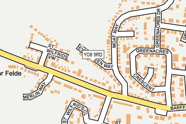 YO8 9RD map - OS OpenMap – Local (Ordnance Survey)