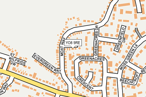 YO8 9RE map - OS OpenMap – Local (Ordnance Survey)