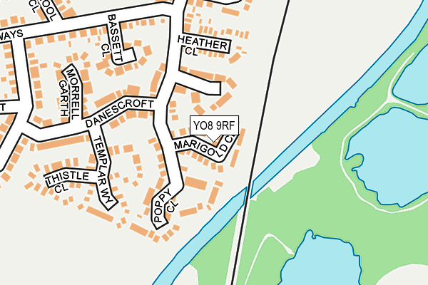 YO8 9RF map - OS OpenMap – Local (Ordnance Survey)