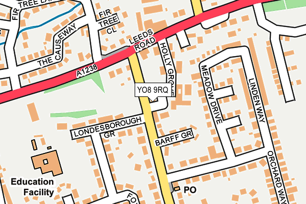 YO8 9RQ map - OS OpenMap – Local (Ordnance Survey)