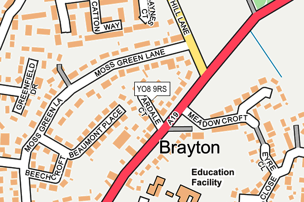 YO8 9RS map - OS OpenMap – Local (Ordnance Survey)