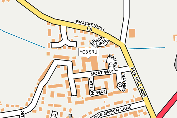 YO8 9RU map - OS OpenMap – Local (Ordnance Survey)