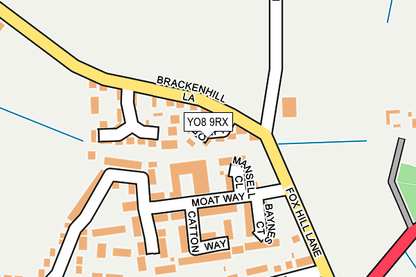 YO8 9RX map - OS OpenMap – Local (Ordnance Survey)