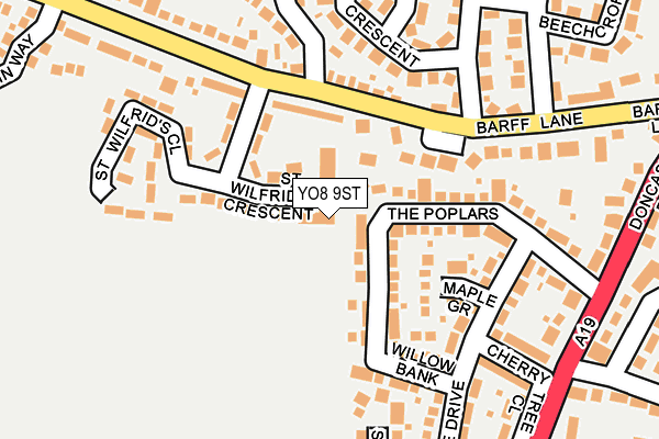 YO8 9ST map - OS OpenMap – Local (Ordnance Survey)