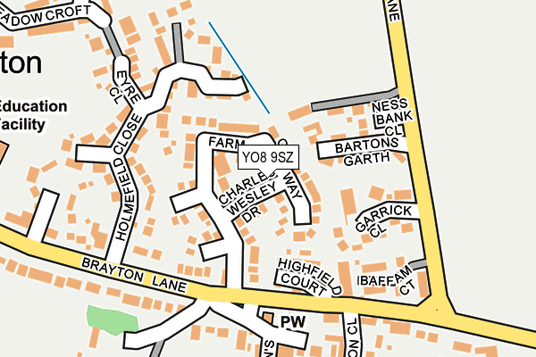 YO8 9SZ map - OS OpenMap – Local (Ordnance Survey)