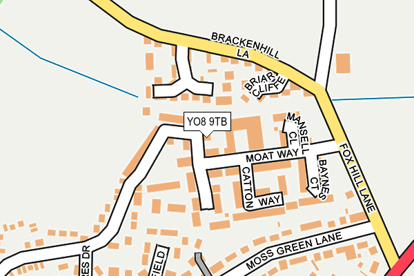 YO8 9TB map - OS OpenMap – Local (Ordnance Survey)