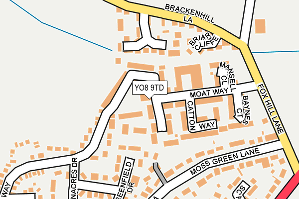 YO8 9TD map - OS OpenMap – Local (Ordnance Survey)