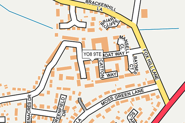 YO8 9TE map - OS OpenMap – Local (Ordnance Survey)