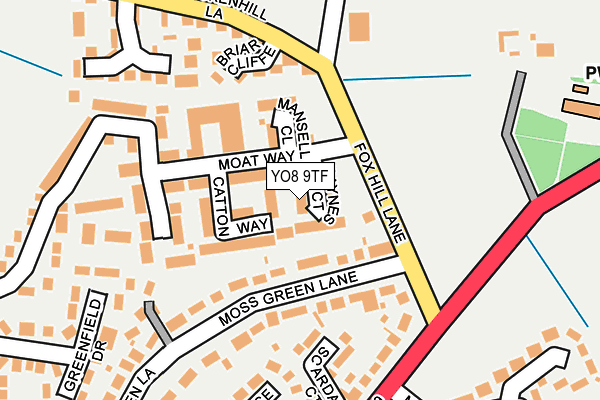 YO8 9TF map - OS OpenMap – Local (Ordnance Survey)