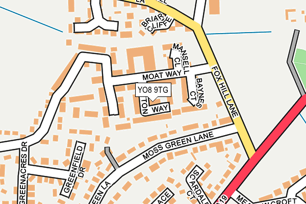 YO8 9TG map - OS OpenMap – Local (Ordnance Survey)