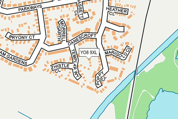 YO8 9XL map - OS OpenMap – Local (Ordnance Survey)