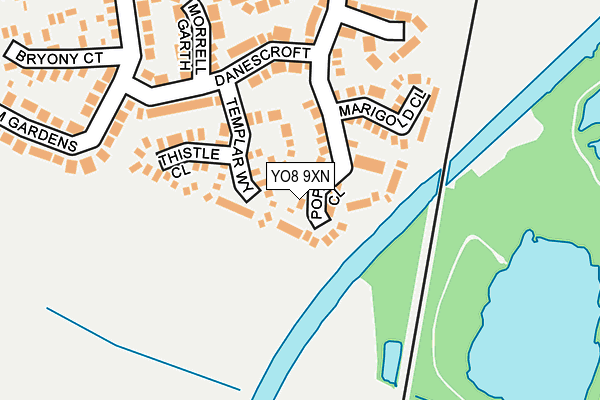 YO8 9XN map - OS OpenMap – Local (Ordnance Survey)