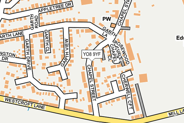 YO8 9YF map - OS OpenMap – Local (Ordnance Survey)
