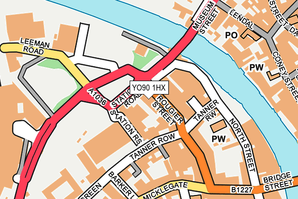 YO90 1HX map - OS OpenMap – Local (Ordnance Survey)
