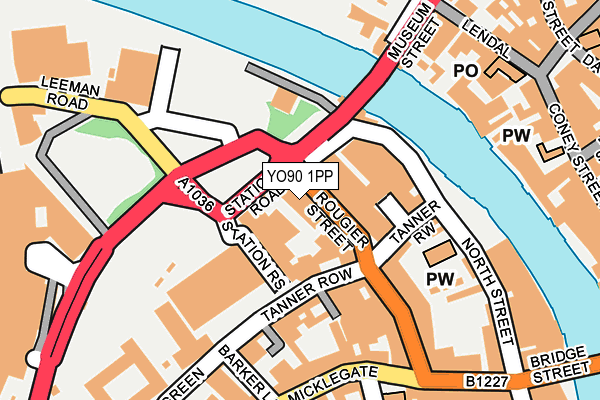 YO90 1PP map - OS OpenMap – Local (Ordnance Survey)