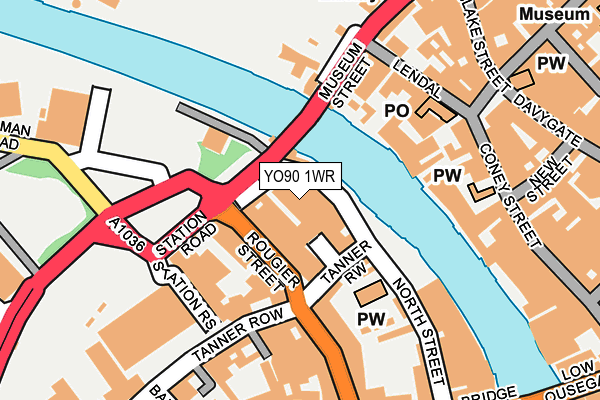 YO90 1WR map - OS OpenMap – Local (Ordnance Survey)