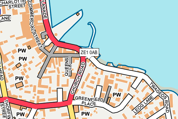 ZE1 0AB map - OS OpenMap – Local (Ordnance Survey)