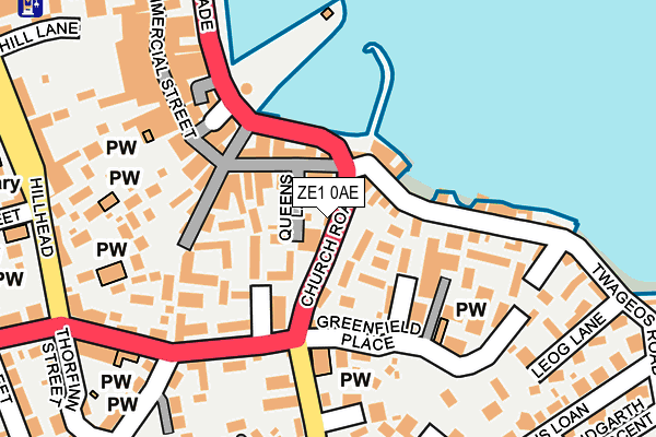 ZE1 0AE map - OS OpenMap – Local (Ordnance Survey)