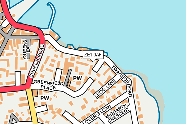 ZE1 0AF map - OS OpenMap – Local (Ordnance Survey)