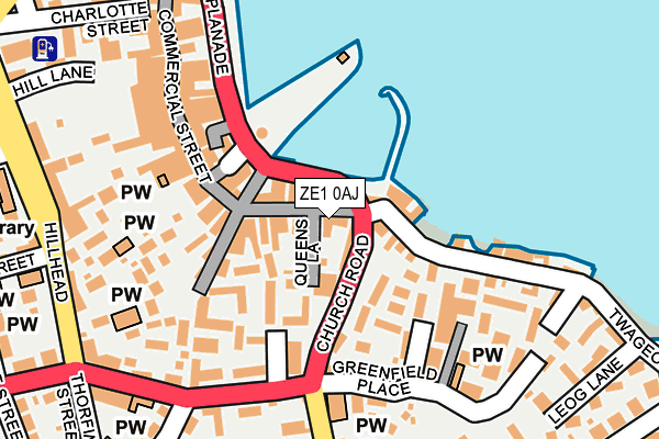 ZE1 0AJ map - OS OpenMap – Local (Ordnance Survey)