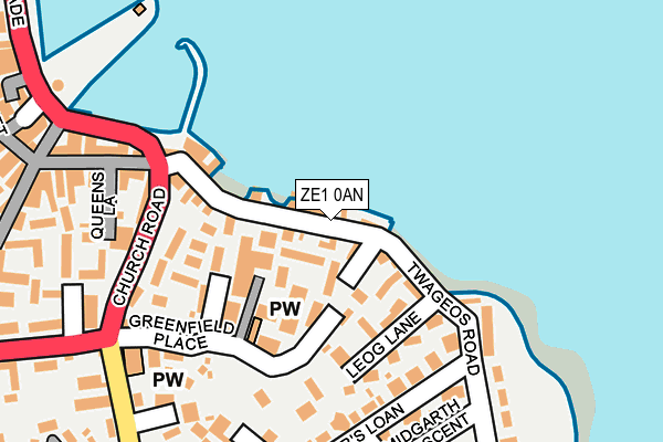 Map of LERWICK BOATING CLUB LIMITED at local scale