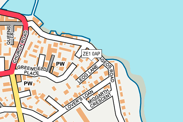 ZE1 0AP map - OS OpenMap – Local (Ordnance Survey)
