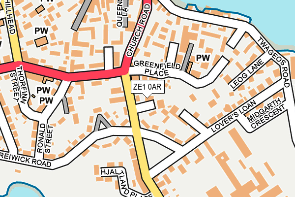 ZE1 0AR map - OS OpenMap – Local (Ordnance Survey)