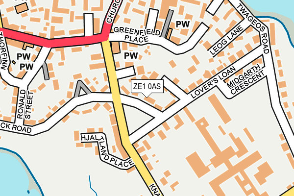 ZE1 0AS map - OS OpenMap – Local (Ordnance Survey)