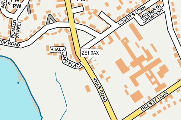 ZE1 0AX map - OS OpenMap – Local (Ordnance Survey)