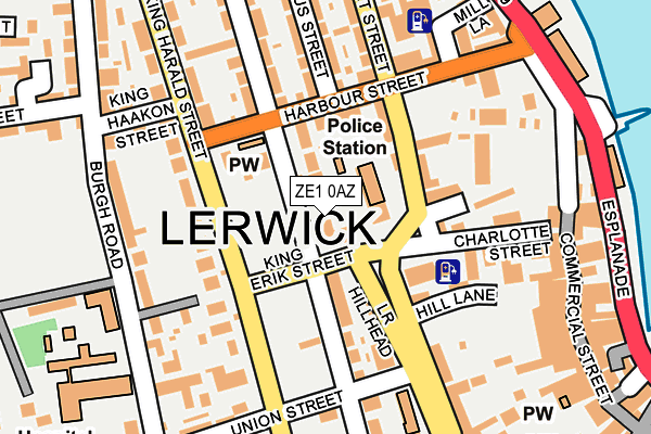 ZE1 0AZ map - OS OpenMap – Local (Ordnance Survey)