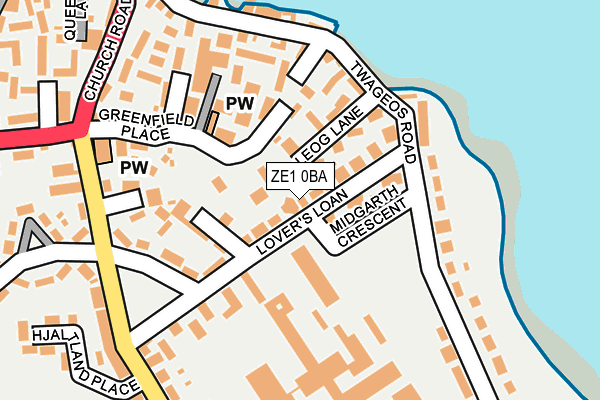 ZE1 0BA map - OS OpenMap – Local (Ordnance Survey)