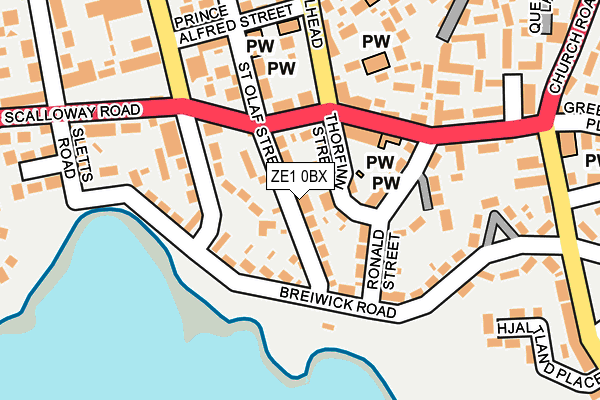 ZE1 0BX map - OS OpenMap – Local (Ordnance Survey)