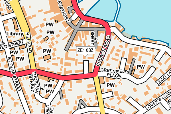 ZE1 0BZ map - OS OpenMap – Local (Ordnance Survey)