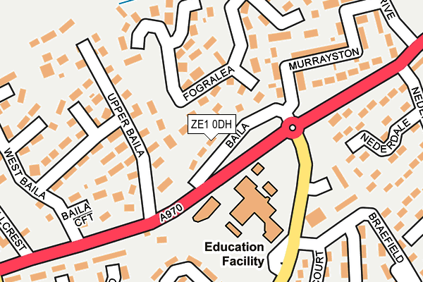 ZE1 0DH map - OS OpenMap – Local (Ordnance Survey)