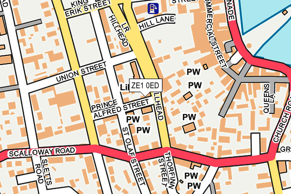 ZE1 0ED map - OS OpenMap – Local (Ordnance Survey)
