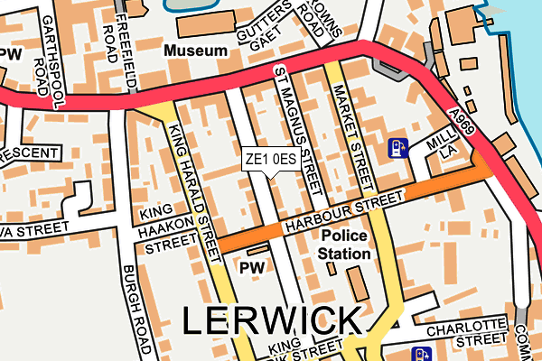 ZE1 0ES map - OS OpenMap – Local (Ordnance Survey)
