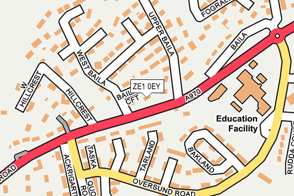 ZE1 0EY map - OS OpenMap – Local (Ordnance Survey)