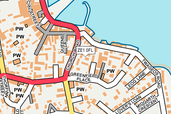 ZE1 0FL map - OS OpenMap – Local (Ordnance Survey)