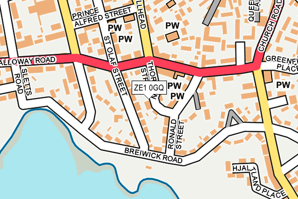ZE1 0GQ map - OS OpenMap – Local (Ordnance Survey)
