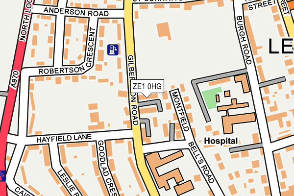 ZE1 0HG map - OS OpenMap – Local (Ordnance Survey)