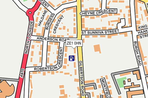 ZE1 0HN map - OS OpenMap – Local (Ordnance Survey)