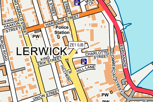 ZE1 0JB map - OS OpenMap – Local (Ordnance Survey)